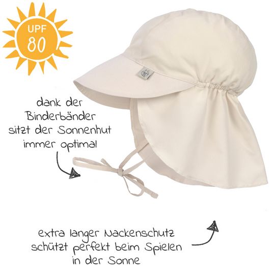 Lässig Schirmmütze mit Nackenschutz LSF Sun Protection Flap Hat - Milky - Gr. 43/45