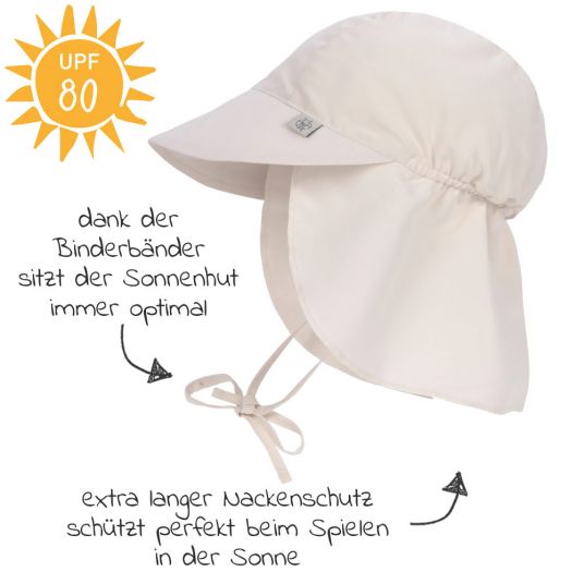 Lässig Schirmmütze mit Nackenschutz LSF Sun Protection Flap Hat - Offwhite - Gr. 43/45