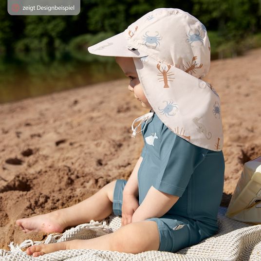 Lässig Schirmmütze mit Nackenschutz LSF Sun Protection Flap Hat - Pebbles - Multicolor / Milky - Gr. 43/45