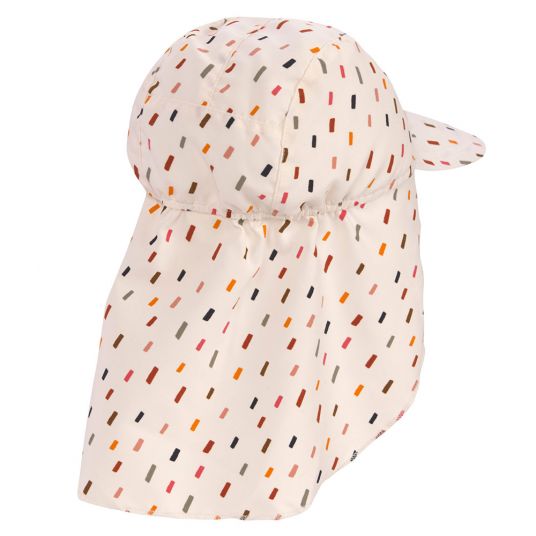 Lässig Schirmmütze mit Nackenschutz LSF Sun Protection Flap Hat - Strokes Offwhite Multicolor - Gr. 43/45