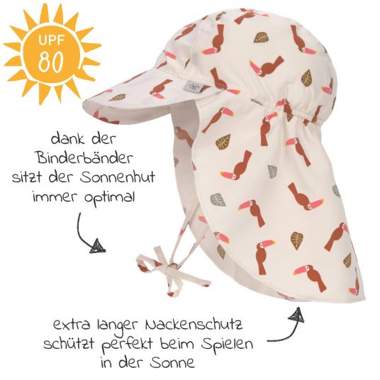 Lässig Schirmmütze mit Nackenschutz LSF Sun Protection Flap Hat - Toucan Offwhite - Gr. 43/45