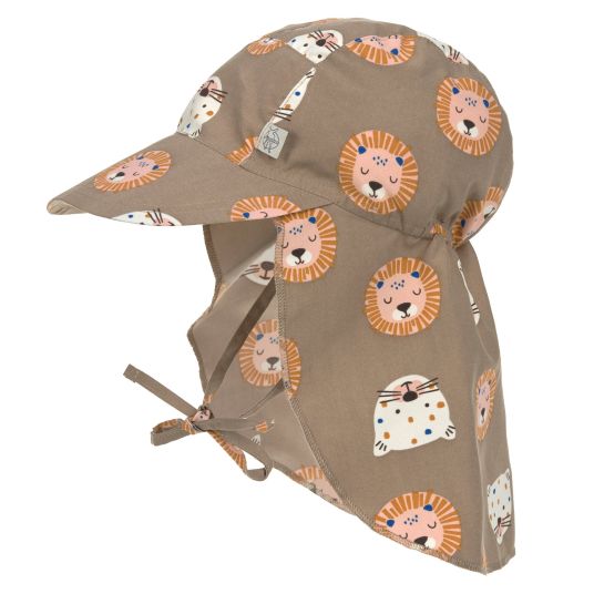 Lässig Schirmmütze mit Nackenschutz LSF Sun Protection Flap Hat - Wild Cats Choco - Gr. 43/45