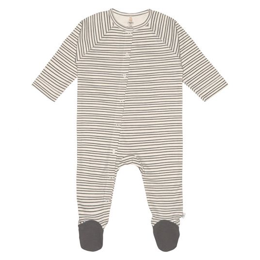 Lässig Schlafanzug Pyjama aus Bio-Baumwolle - Striped Grey Anthracite - Gr. 50/56