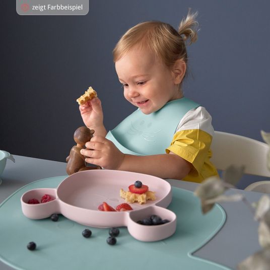 Lässig Piatto da mangiare in silicone - Little Chums Mouse - Blu
