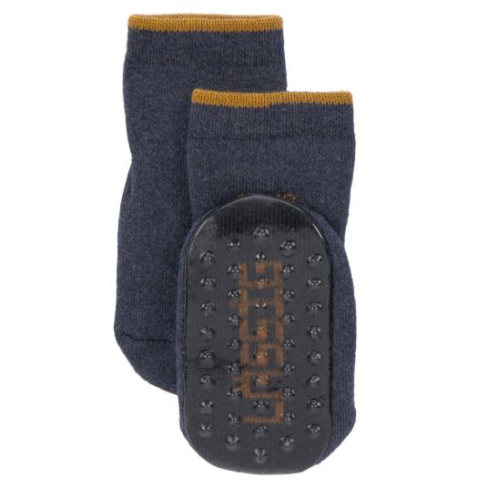 Lässig Socks 2-pack anti-slip organic cotton - Blue Grey - size 19-22