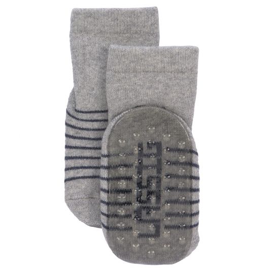 Lässig Socken 2er Pack Anti-Slip aus Bio-Baumwolle - Blue Grey - Gr. 19-22