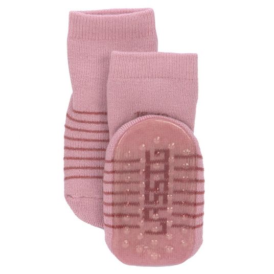 Lässig Organic Cotton Anti-Slip Socks 2 Pack - Rosewood Rose - Sizes 15-18
