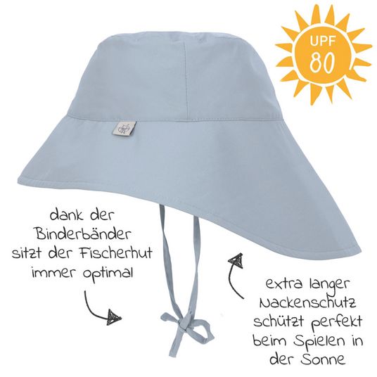 Lässig Sun hat with neck protection SPF Sun Protection Long Neck Hat - Light Blue - Size 43/45