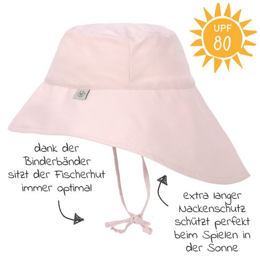 Lässig Cappello solare con protezione per il collo SPF Cappello a collo lungo con protezione solare - Rosa chiaro - Taglia 43/45