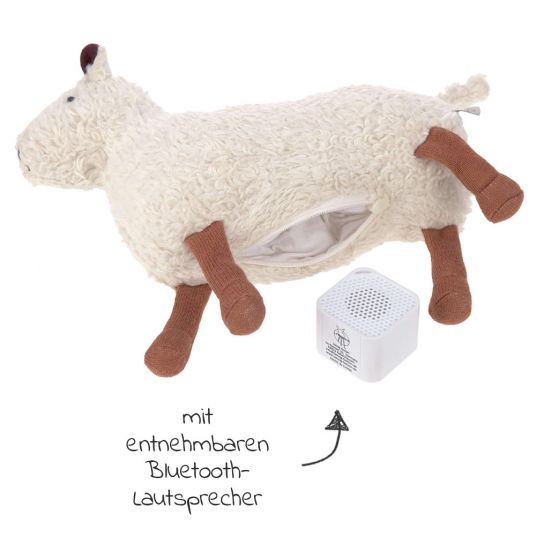 Lässig Scatola musicale in cotone organico con altoparlante Bluetooth - Tiny Farmer Sheep