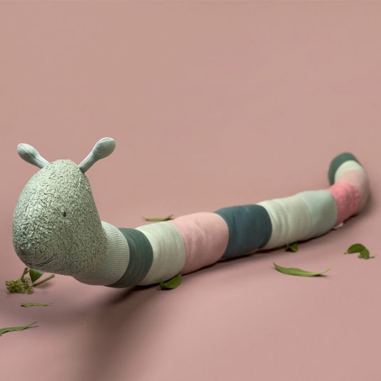 Lässig Knitted bed snake organic cotton - Fridolin the caterpillar - Garden Explorer