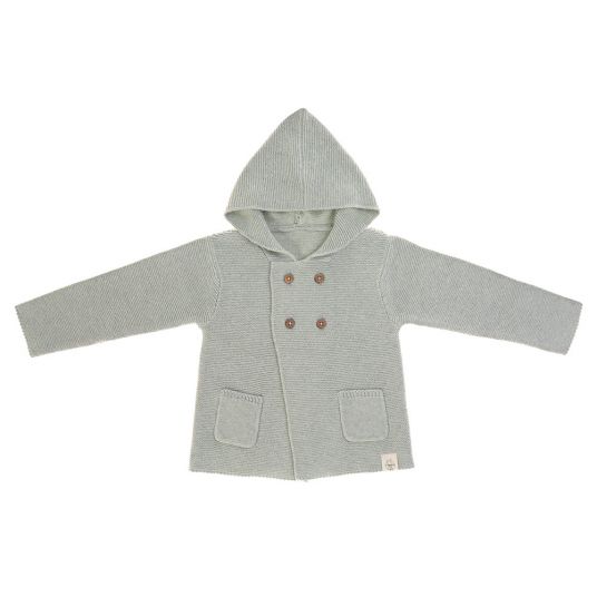 Lässig Knitted jacket hoodie GOTS - Garden Explorer Aqua Grey - size 50/56