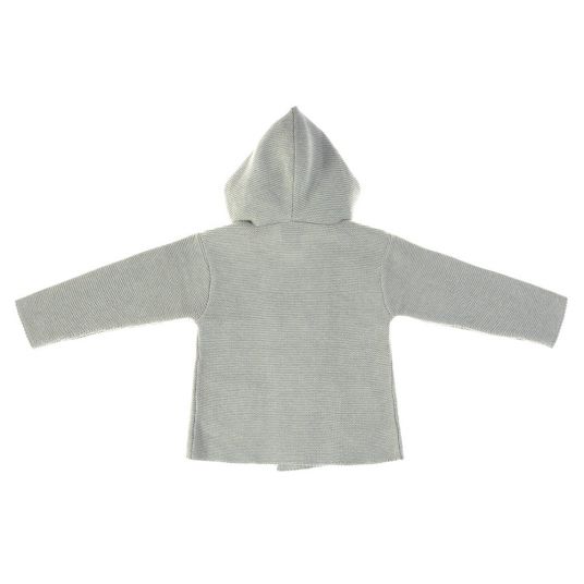 Lässig Knitted jacket hoodie GOTS - Garden Explorer Aqua Grey - size 50/56