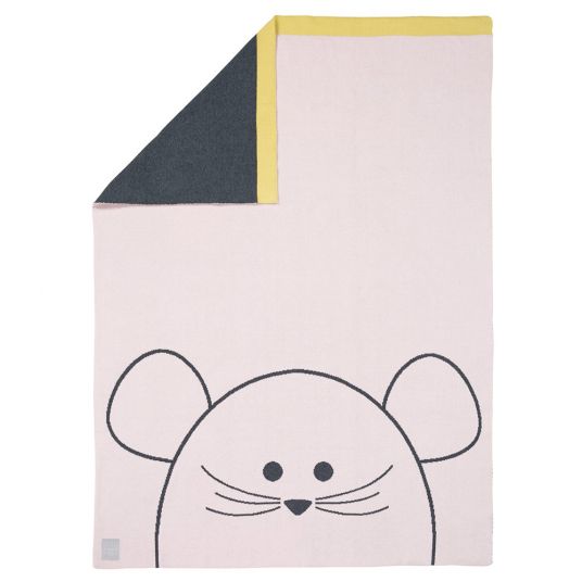 Lässig Strick-Kuscheldecke aus Bio-Baumwolle 75 x 100 cm - Little Chums Mouse