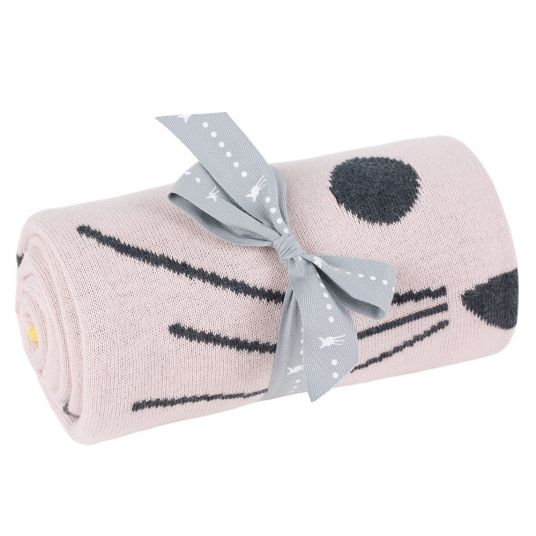 Lässig Organic cotton knitted blanket 75 x 100 cm - Little Chums Mouse