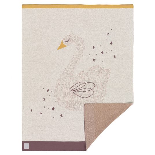 Lässig Coperta in cotone organico lavorata a maglia 75 x 100 cm - Little Water Swan