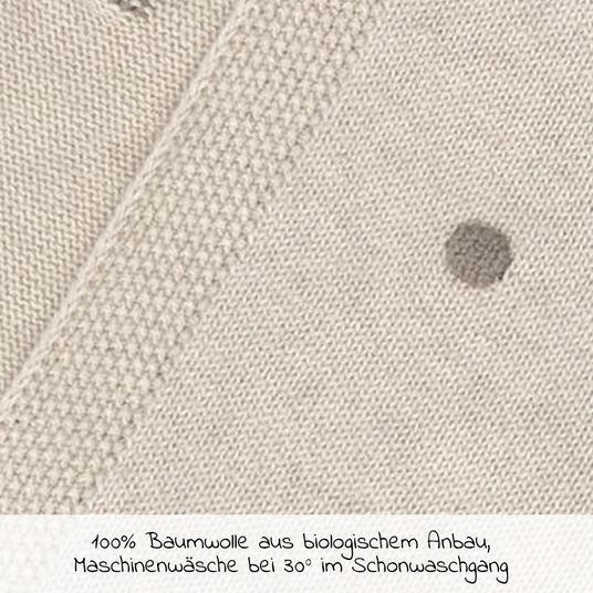 Lässig Strick-Kuscheldecke aus Bio-Baumwolle 80 x 110 cm - Dots - Nature