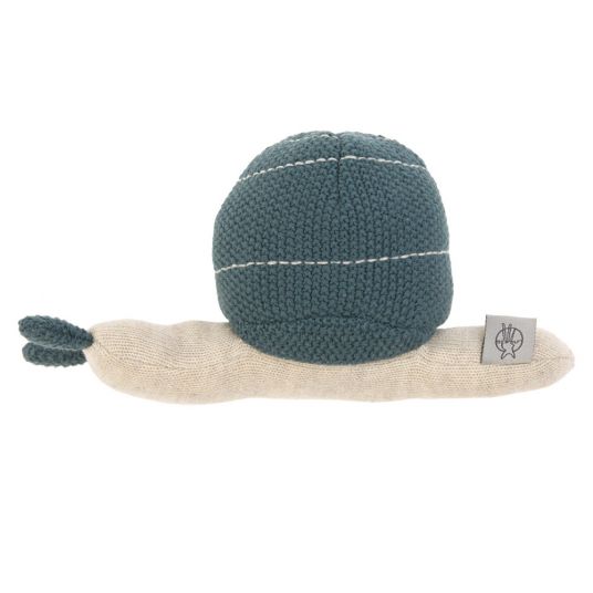 Lässig Organic cotton knitted play animal with rattle - Garden Explorer Snail
