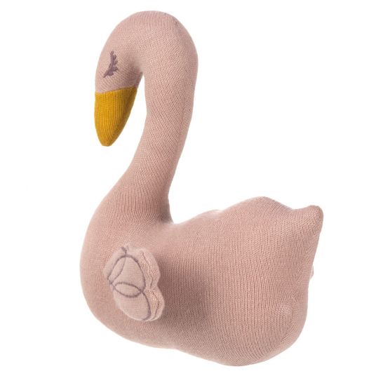 Lässig Strick-Spieltier aus Bio-Baumwolle - mit Rassel & Knisterpapier - Little Water Swan
