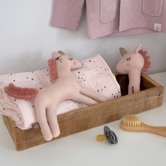 Lässig Organic cotton knitted play animal - with rattle & crackle paper - More Magic Horse
