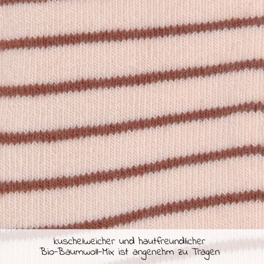 Lässig Strumpfhose Tights aus Bio-Baumwolle - Tiny Farmer Striped - Orange Beige - Gr. 50/56