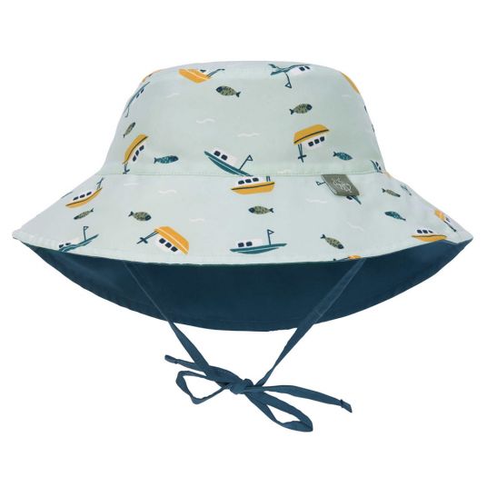 Lässig Cappello a secchiello reversibile con protezione solare SPF - Menta da barca - Taglia 43/45