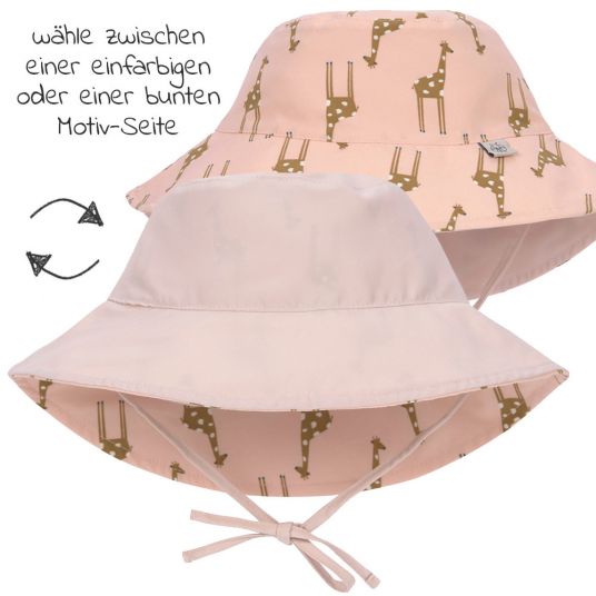 Lässig Reversible hat SPF Sun Protection Bucket Hat - Giraffe Rose - size 43/45