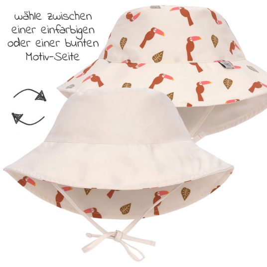 Lässig Reversible Hat SPF Sun Protection Bucket Hat - Toucan Offwhite - Size 43/45