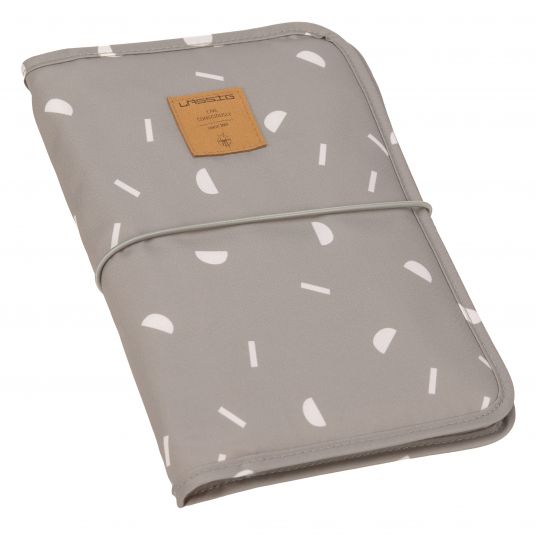 Lässig Changing Kit For On The Go Casual Changing Pouch - Blocks - Taupe Grey