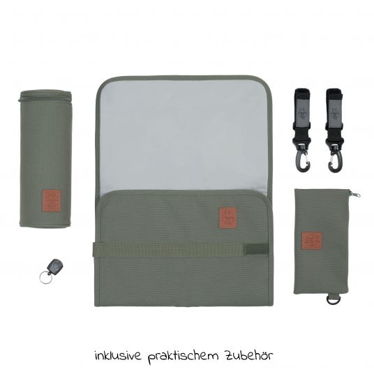 Lässig Green Label Backpack Adventure + FREE Nursing Scarf - Olive