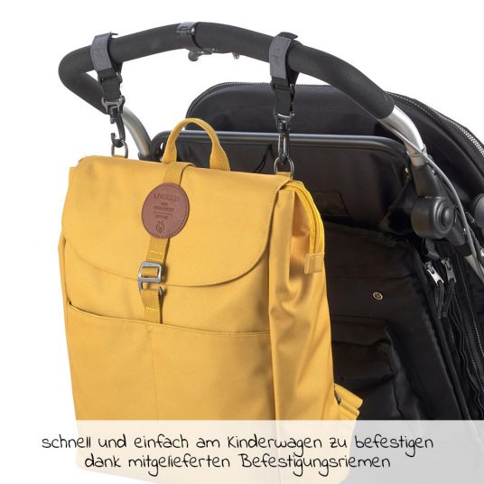 Lässig Diaper Backpack Green Label Backpack Adventure - Lemon Curry