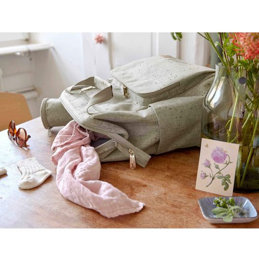 Lässig Wrap Backpack Green Label Glam Goldie Backpack - Boucle Beige