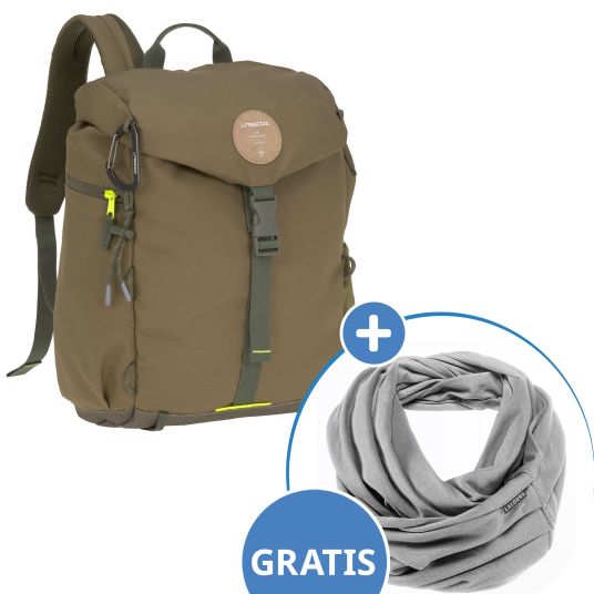 Lässig Wickelrucksack Green Label Outdoor Backpack + GRATIS Still-Schal - Olive