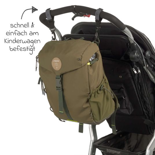 Lässig Wickelrucksack Green Label Outdoor Backpack + GRATIS Still-Schal - Olive