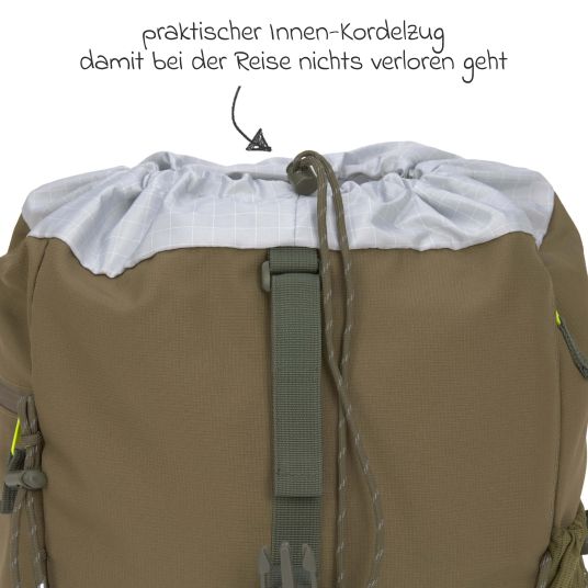 Lässig Wickelrucksack Green Label Outdoor Backpack + GRATIS Still-Schal - Olive