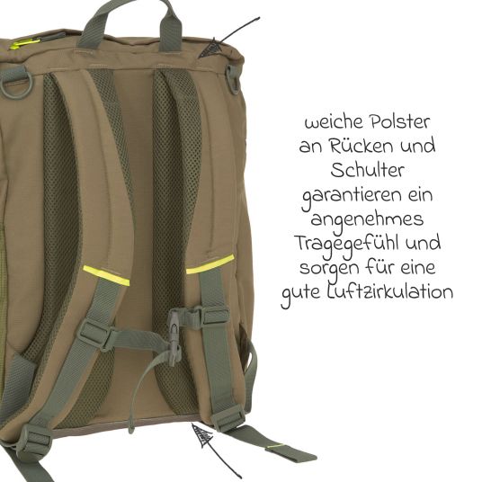 Lässig Wickelrucksack Green Label Outdoor Backpack + GRATIS Still-Schal - Olive