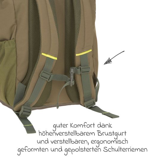 Lässig Wickelrucksack Green Label Outdoor Backpack + GRATIS Still-Schal - Olive