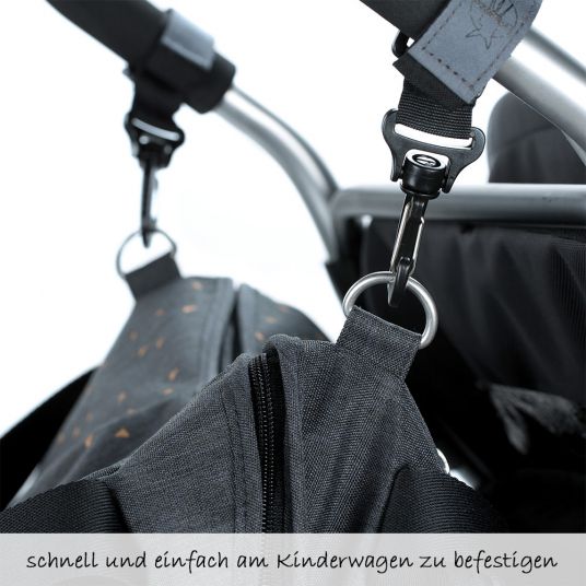 Lässig Wickeltasche Casual Twin Bag - Triangel - Dark Grey