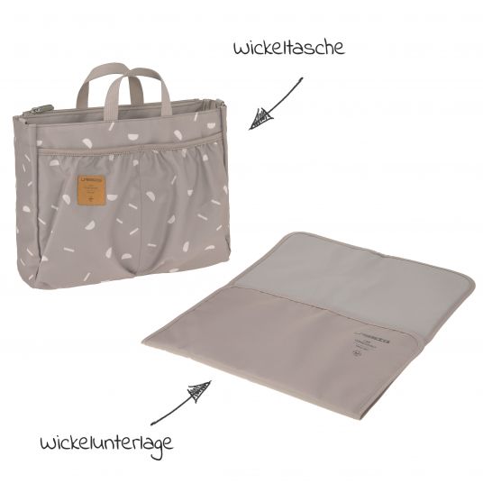 Lässig Diaper Bag / Stroller Bag Multitalent Organizer - Blocks Taupe