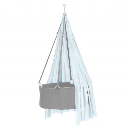 Leander Cotton voile canopy for cradle Classic - Dusty Blue