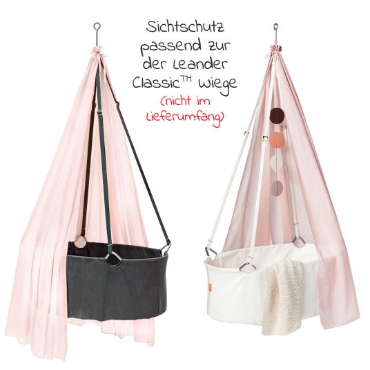 Leander Cotton voile canopy for cradle Classic - Dusty Rose
