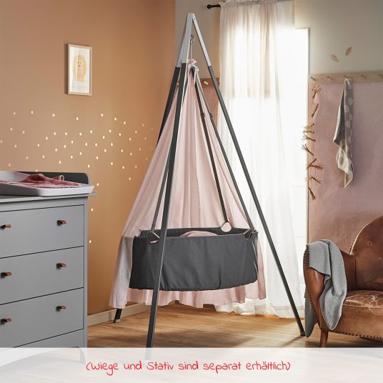 Leander Cotton voile canopy for cradle Classic - Dusty Rose