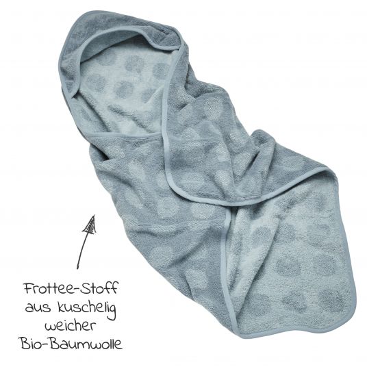 Leander Organic Cotton Hooded Bath Towel Hoodie - Organic - Blueberry