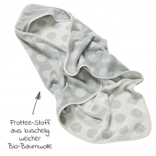Leander Organic Cotton Hooded Bath Towel Hoodie - Organic - Cool Grey