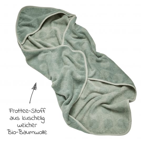 Leander Organic Cotton Hooded Bath Towel Hoodie - Organic - Sage Green