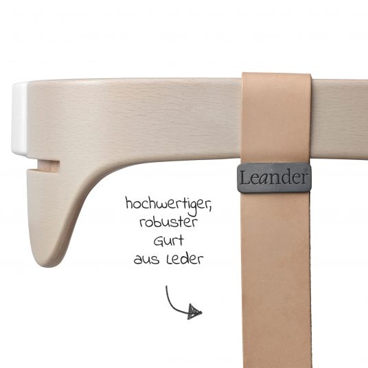 Leander Leather belt for safety bar for high chair Classic - Nature