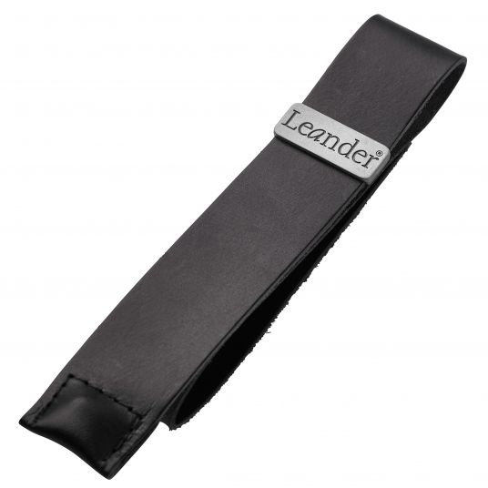Leander Leather belt for safety bar for high chair Classic - Black