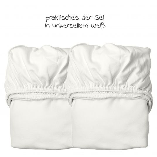 Leander Fitted sheet 2-pack of organic cotton for cradle Classic 40 x 80 cm - Snow