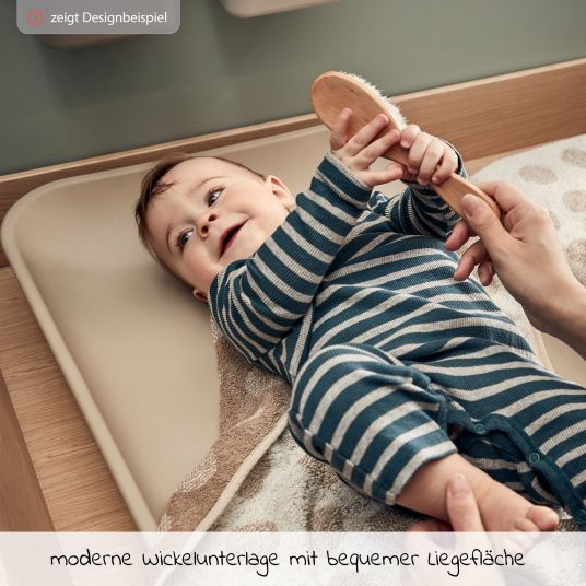 Leander Materassino e fasciatoio Matty antiscivolo, lavabile, igienico con lati alti 50 x 70 cm - Cappuccino