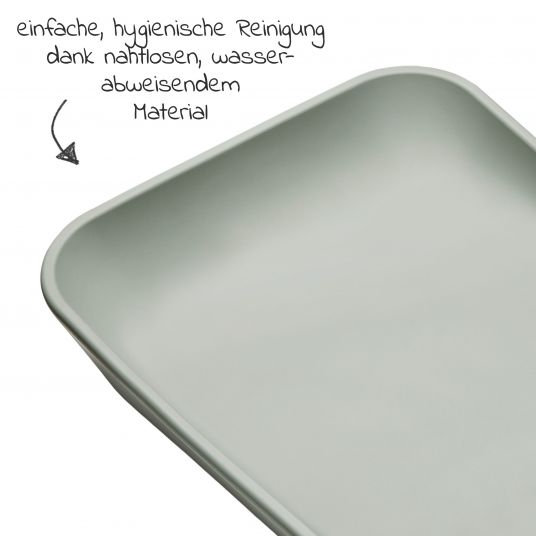 Leander Changing mat & changing pad Matty non-slip, washable, hygienic with high sides 50 x 70 cm - Sage Green